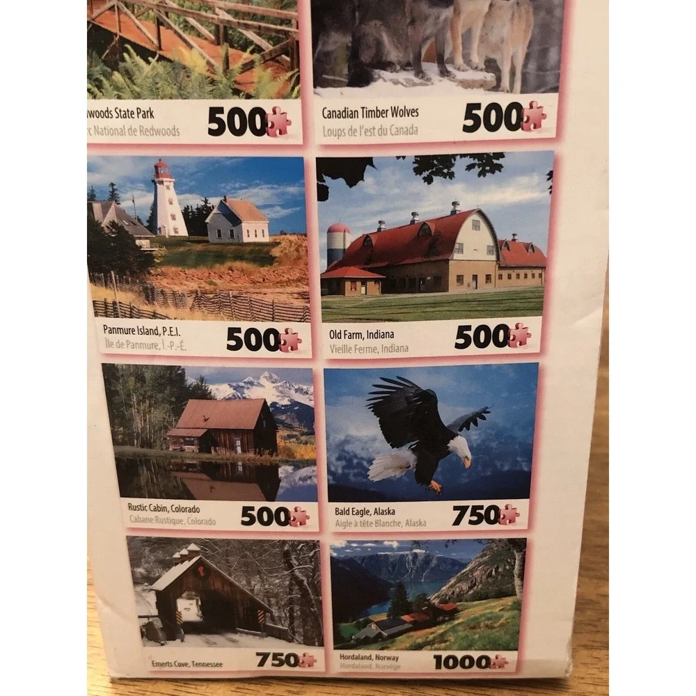 SURE - LOX - 10 Puzzles Box Set NEW 5600 Pieces Wolf Dogs Cats Bridges Eagle